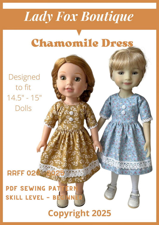 Chamomile Dress 14.5-15 inch Doll Clothes Pattern