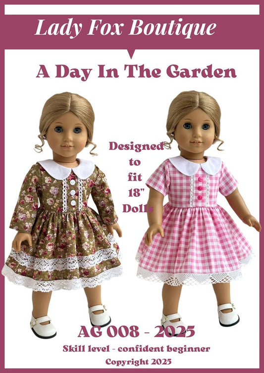 A Day in the Garden Dress 18 Inch Doll Clothes Pattern