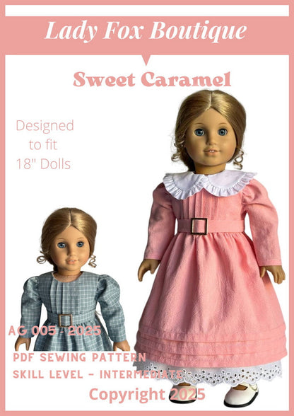 Sweet Caramel Dress 18 Inch Doll Clothes Pattern
