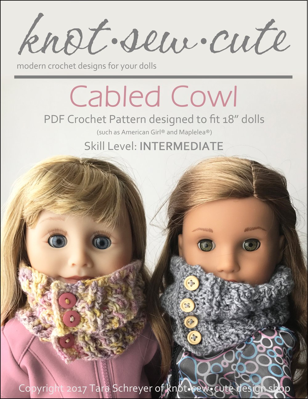 Cabled Cowl 18" Doll Crochet Pattern