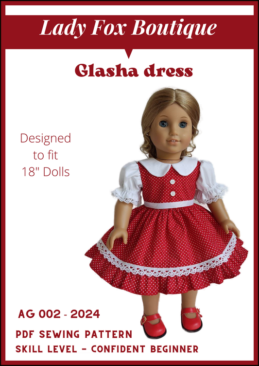 Glasha Dress 18 Inch Doll Clothes Pattern