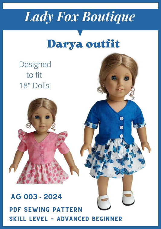 Darya Outfit 18 Inch Doll Clothes Pattern