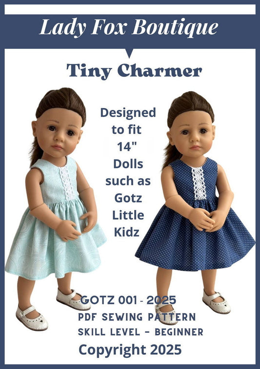 Tiny Charmer Dress Doll Clothes Pattern For 14 Inch GOTZ Little Kidz Dolls