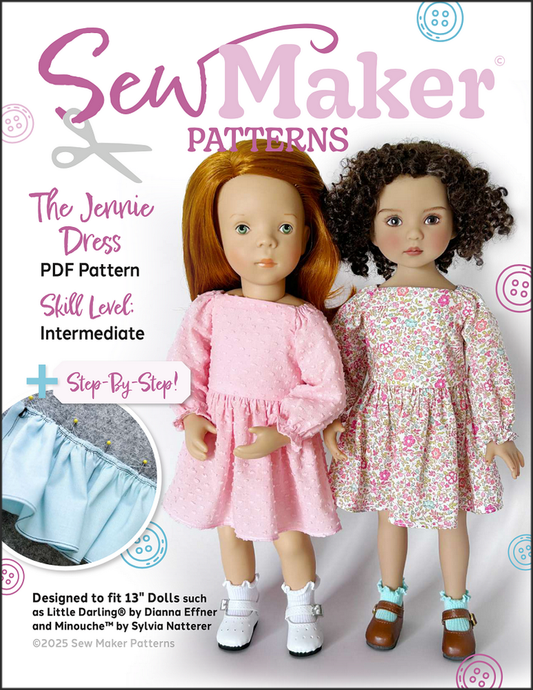 The Jennie Dress 13" Doll Clothes Pattern
