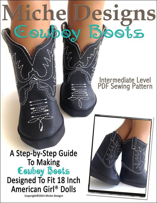 Cowboy Boots 18" Doll Shoes