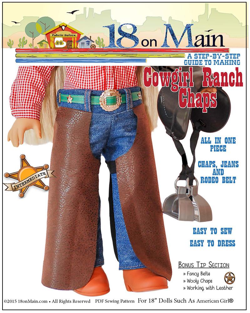 Cowgirl Ranch Chaps 18" Doll Clothes Pattern