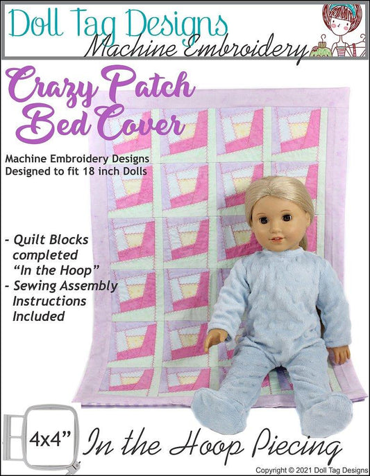 Crazy Patch Bed Cover 18-inch doll Machine Embroidery Designs