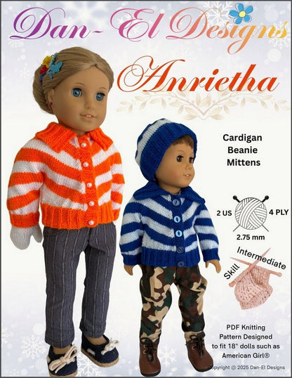 Anrietha 18" Doll Clothes Knitting Pattern