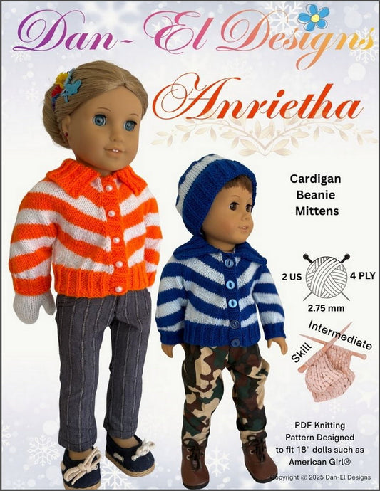 Anrietha 18" Doll Clothes Knitting Pattern