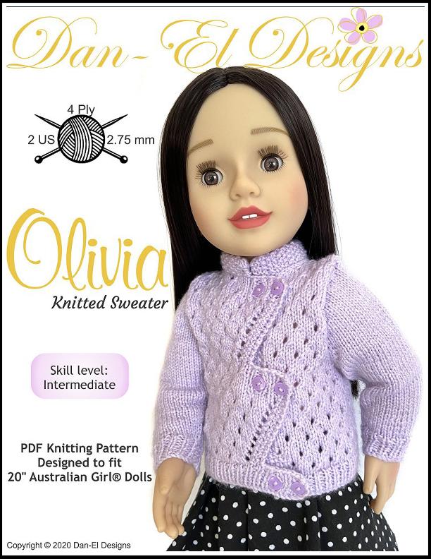 Olivia Sweater Doll Knitting Pattern for 20" Australian Girl®