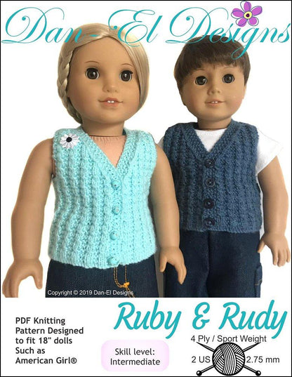 Ruby & Rudy 18" Doll Knitting Pattern