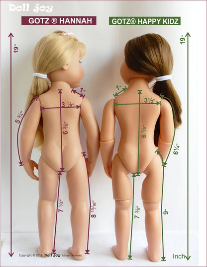Romantic Waves Blouse Pattern for 19" Gotz Dolls