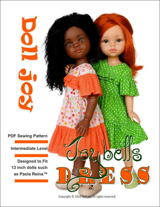 Joy Bells Dress Pattern For 13" Paola Reina Dolls