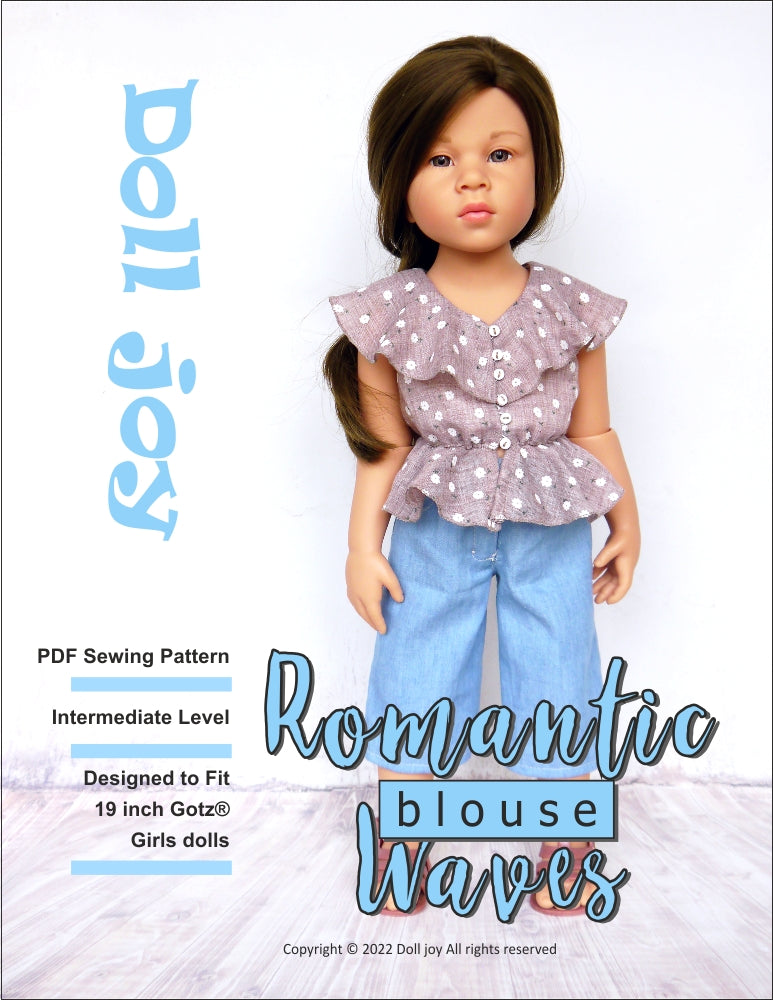 Romantic Waves Blouse Pattern for 19" Gotz Dolls