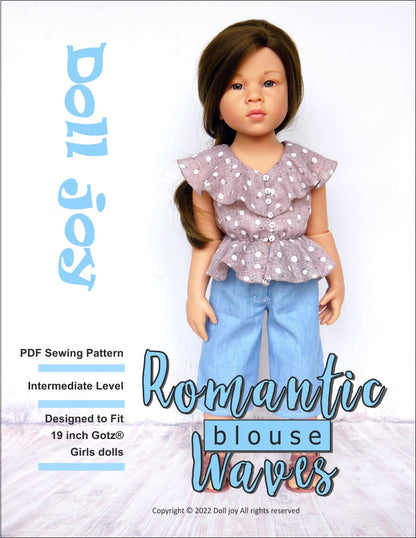 Romantic Waves Blouse Pattern for 19" Gotz Dolls