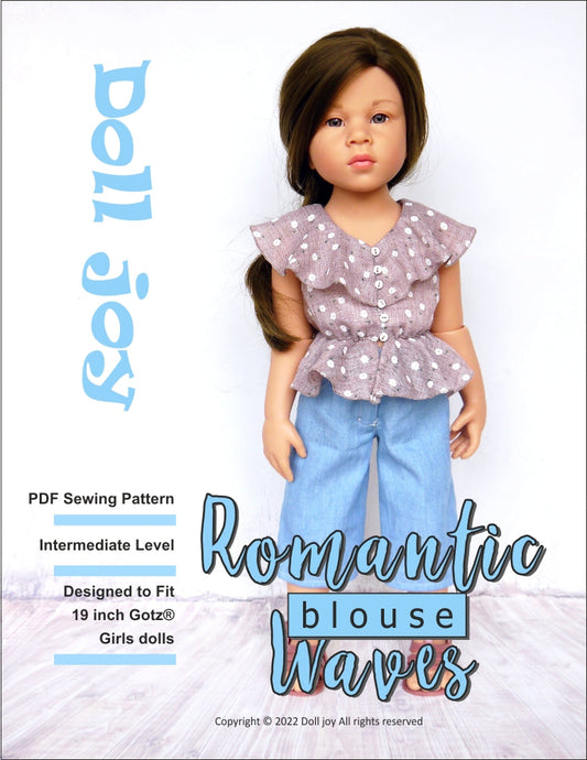 Romantic Waves Blouse Pattern for 19" Gotz Dolls