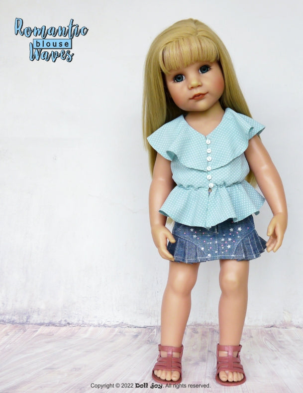 Romantic Waves Blouse Pattern for 19" Gotz Dolls