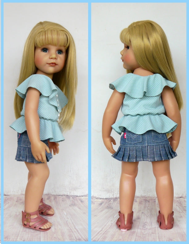 Romantic Waves Blouse Pattern for 19" Gotz Dolls