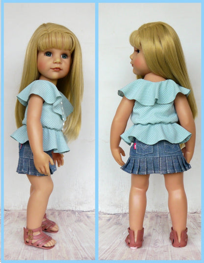 Romantic Waves Blouse Pattern for 19" Gotz Dolls