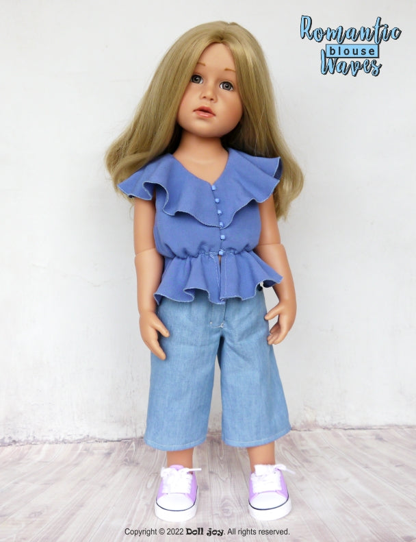 Romantic Waves Blouse Pattern for 19" Gotz Dolls