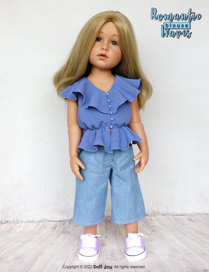 Romantic Waves Blouse Pattern for 19" Gotz Dolls