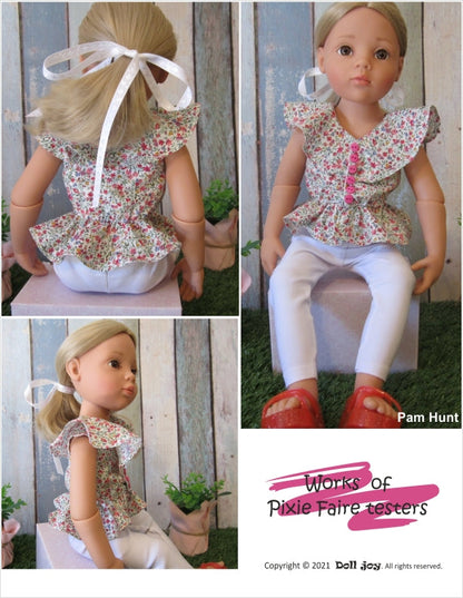 Romantic Waves Blouse Pattern for 19" Gotz Dolls