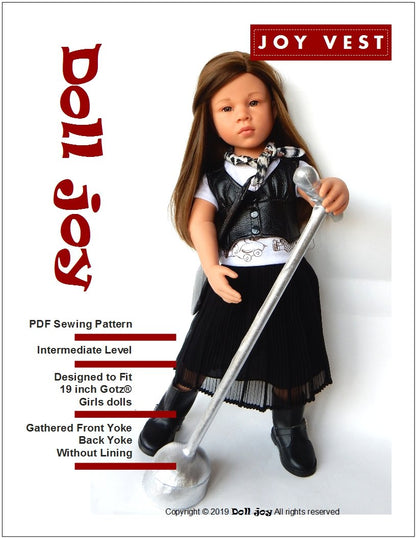 Joy Vest Pattern for 19" Gotz Dolls