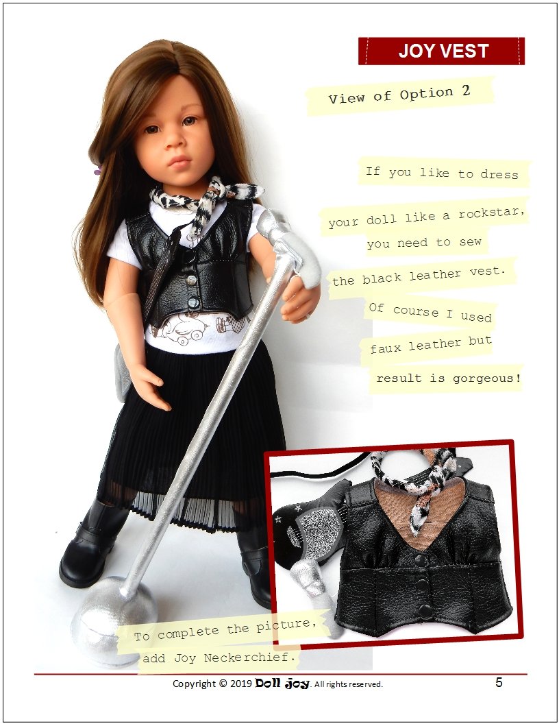 Joy Vest Pattern for 19" Gotz Dolls