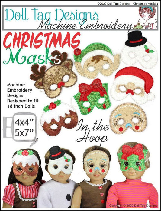 Christmas Masks Machine Embroidery Designs