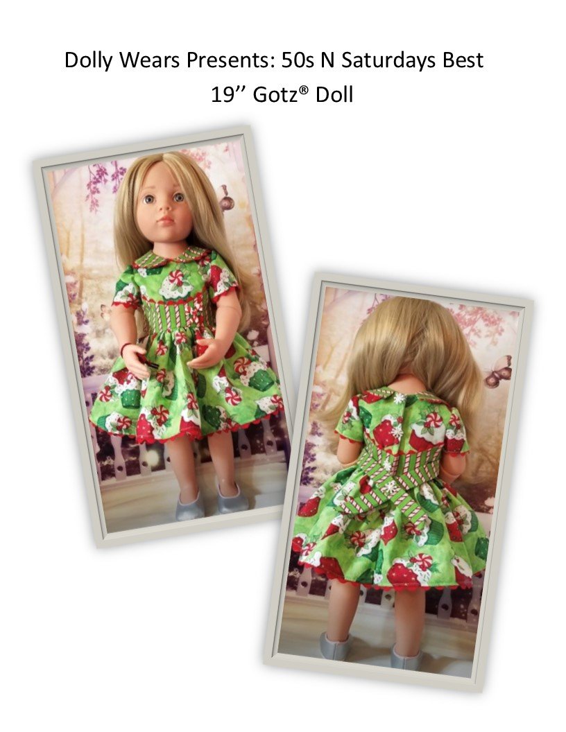 50s N Saturdays Best 19" Gotz Doll Clothes Pattern