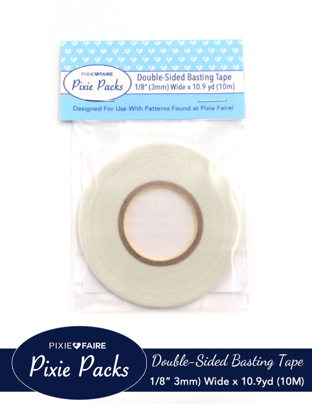 Pixie Packs 1/8" (3mm) Wide Double Sided Basting Tape 10m (10.9 yd) Roll