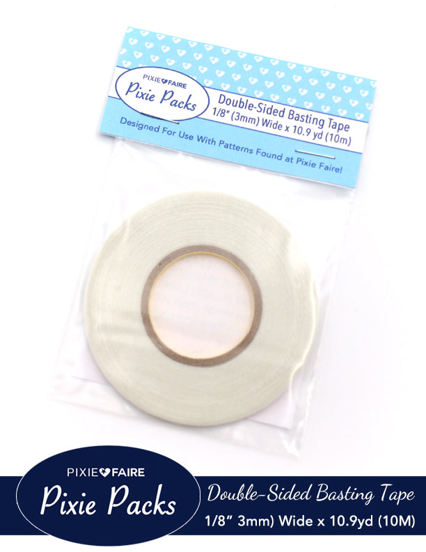 Pixie Packs 1/8" (3mm) Wide Double Sided Basting Tape 10m (10.9 yd) Roll
