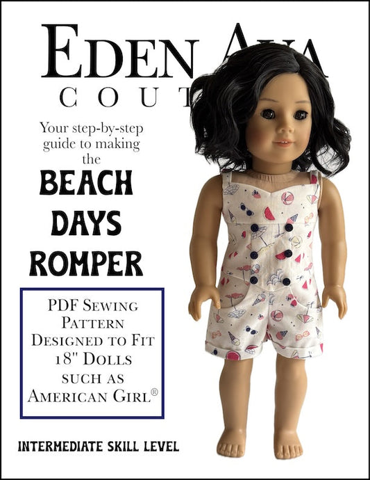 Beach Days Romper 18" Doll Clothes Pattern