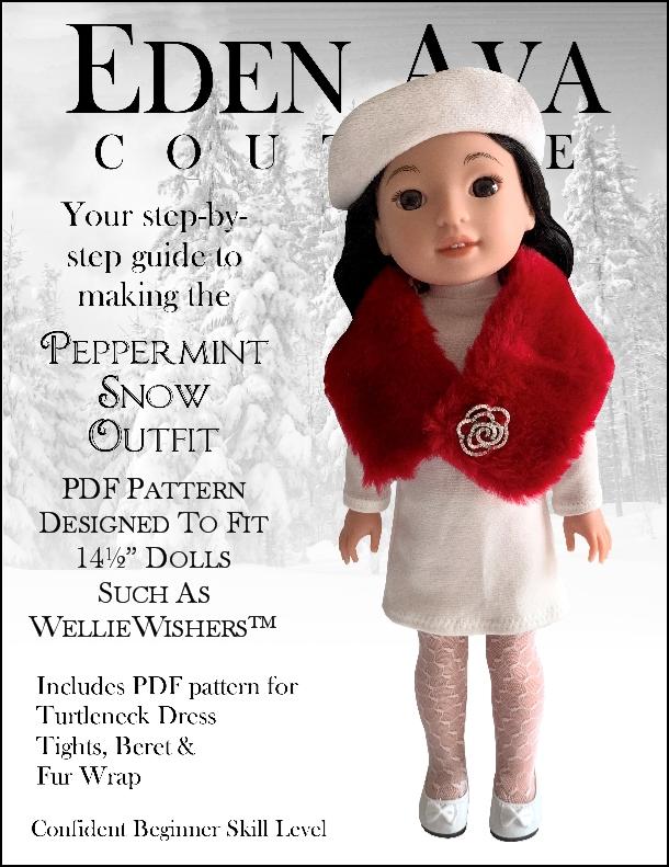 Peppermint Snow Outfit 14.5" Doll Clothes Pattern
