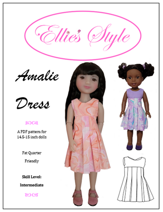 Amalie Dress 14.5-15" Doll Clothes Pattern