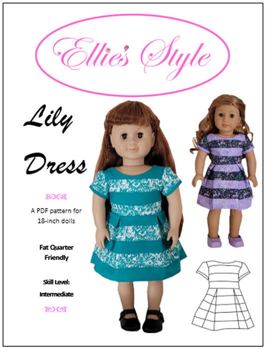 Lily Dress 18" Doll Clothes Pattern
