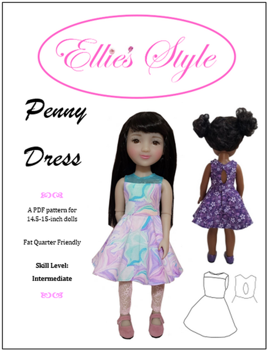 Penny Dress 14.5-15" Doll Clothes Pattern