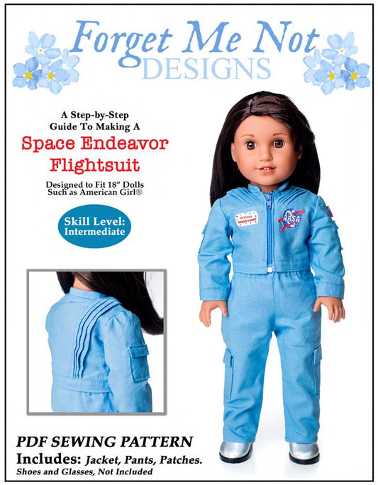 Space Endeavor Flightsuit 18" Doll Clothes Pattern