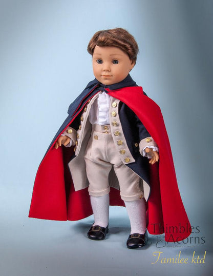 Regimental Cloak 18" Doll Clothes Pattern