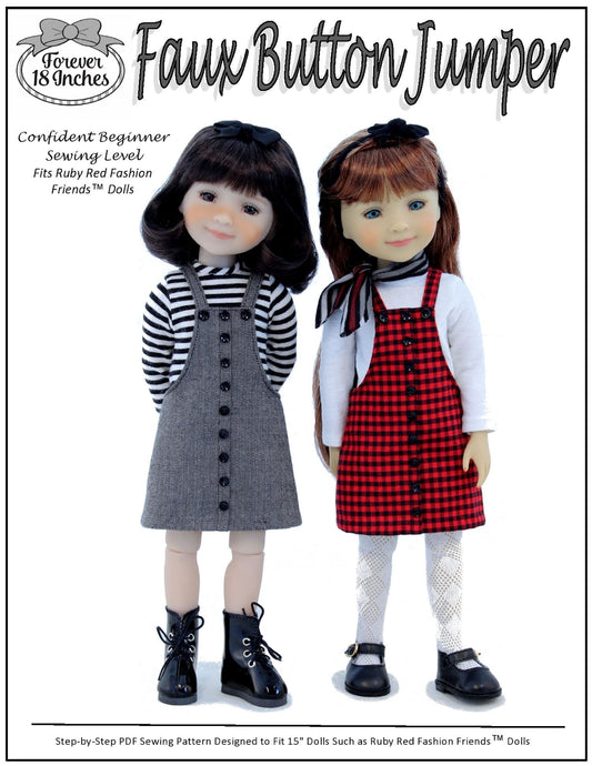 Faux Button Jumper Doll Clothes Pattern For Ruby Red Fashion Friends