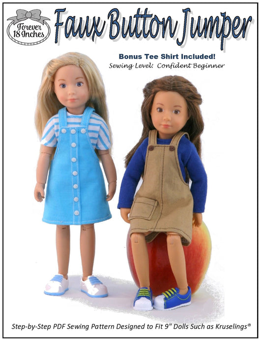 Faux Button Jumper for 9" Kruseling Dolls