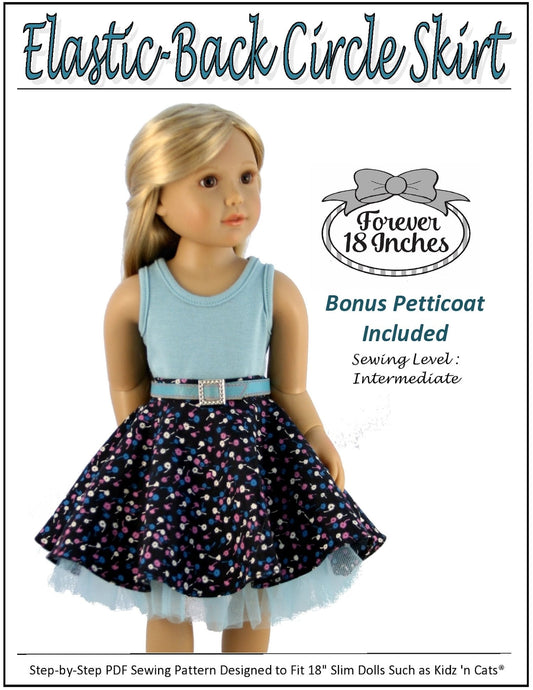 Elastic-Back Circle Skirt for Kidz N Cats Dolls