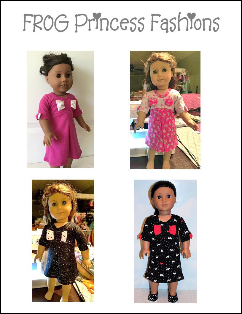 Blissful Bows Dress 18" Doll Clothes Pattern