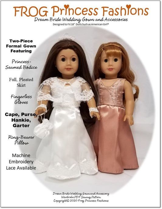Dream Bride Wardrobe 18" Doll Clothes Pattern