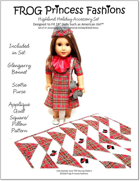Highlands Holiday Accessory Set 18" Doll Clothes Pattern
