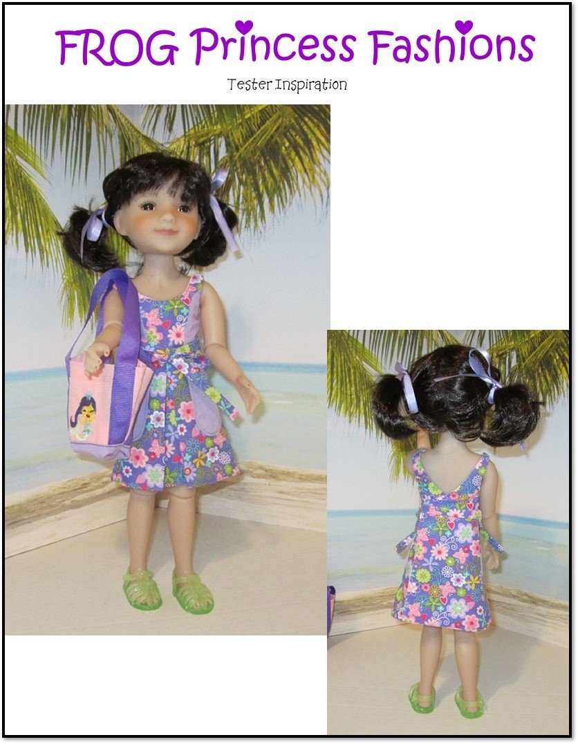 Key West Wrap Dress, Top, Skirt, and Bag Doll Clothes Pattern for Ruby Red Fashion Friends®