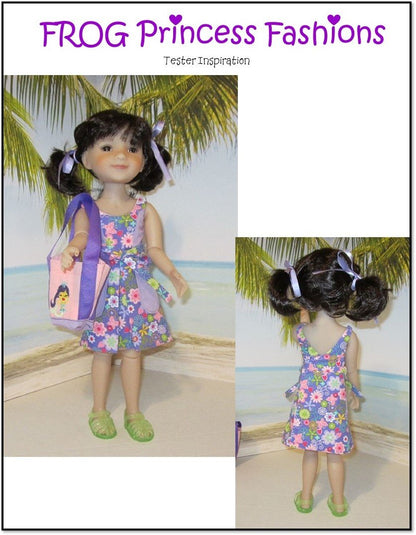Key West Wrap Dress, Top, Skirt, and Bag Doll Clothes Pattern for Ruby Red Fashion Friends®