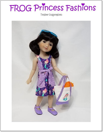 Key West Wrap Dress, Top, Skirt, and Bag Doll Clothes Pattern for Ruby Red Fashion Friends®