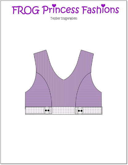 Key West Wrap Dress, Top, Skirt, and Bag Doll Clothes Pattern for Ruby Red Fashion Friends®