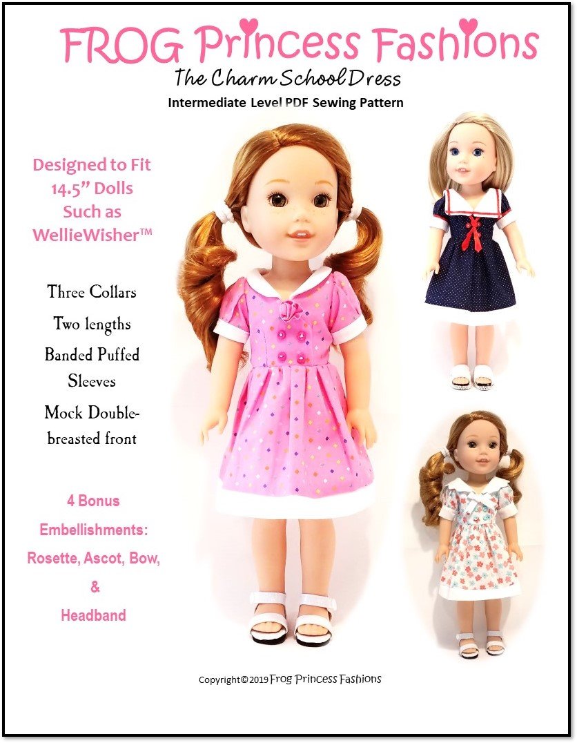 Charm School Dress 14.5" Doll Clothes Pattern